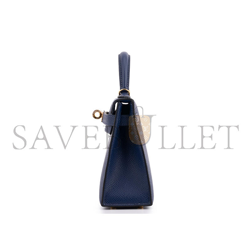 H**mes MASTER KELLY MINI II BLUE SAPPHIRE EPSOM (19*12*5.5cm)